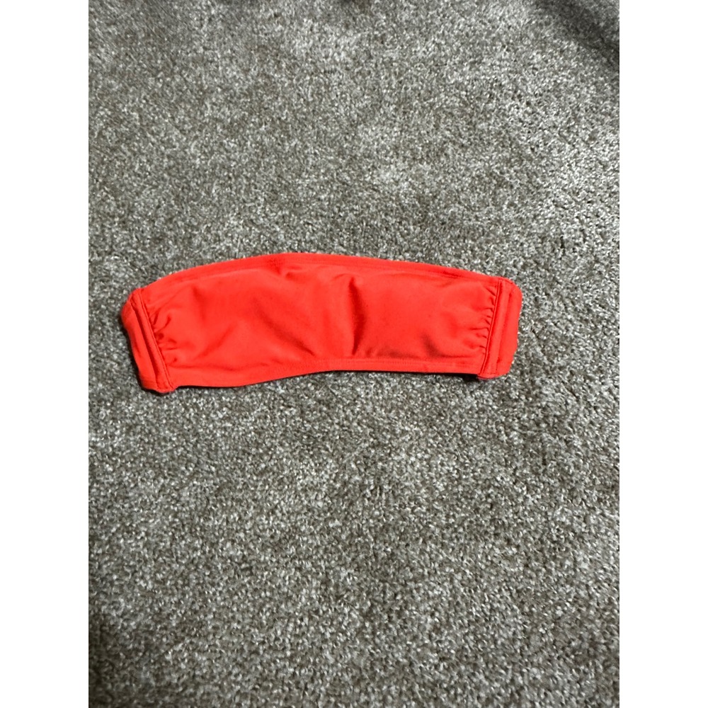 Xhilaration Bikini Top Womens S Orange Bandeau Tie Back Removable Straps 7555